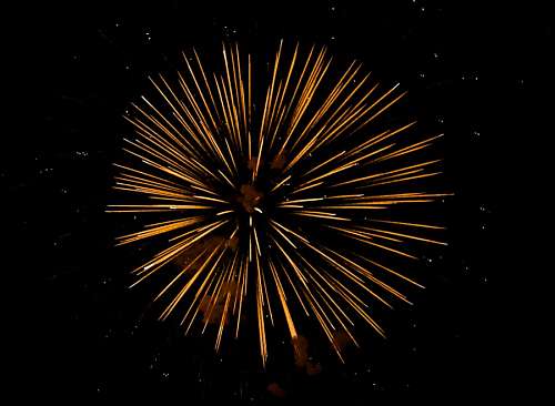 Fireworks coloring the New Year sky