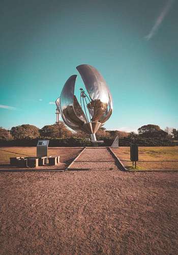 Floralis Generica, a famous touristic monument in Recoleta, Buenos Aires, Argentina