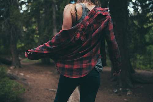 lumber Woman at forest