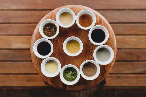 Sauces dressings of different flavors