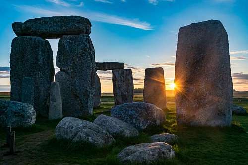 uk Stonehenge Monument at sunset