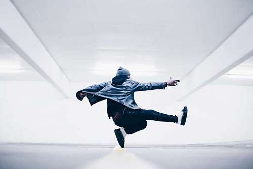 Young man dancing in the street