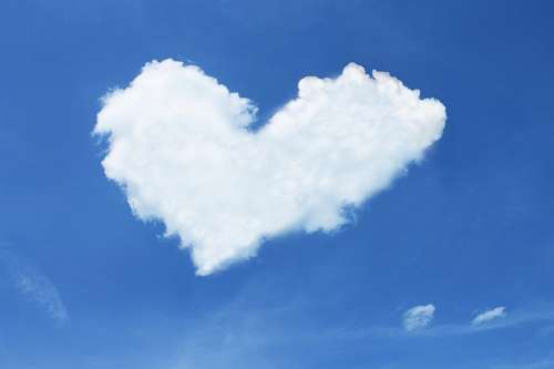 Cloud forming symbol of love