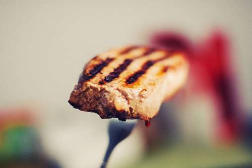 Bite out of meat