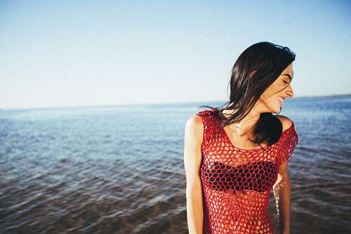 Young woman at sea