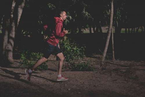 man running in a wild place