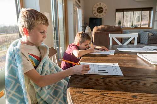 children doing homework