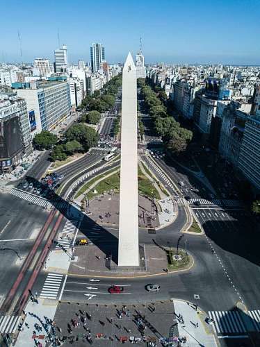 Obelisc and 9 de Julio Avenue in Buenos Aires, Argentina