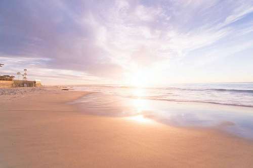 Sunset on a beach in San Diego, California