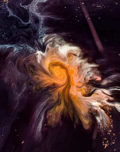 asteroid multicolored abstract painting