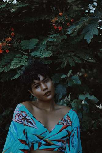 staring-at-camera Portrait of Latin Woman Staring At Camera Outdoors