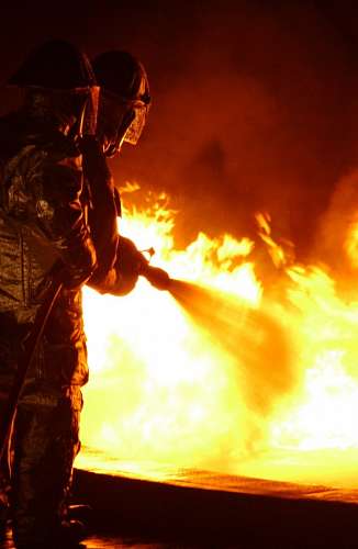 headwear Firefighters in a fire