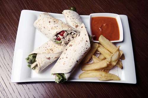 kebab Doner Kebab with french fries.