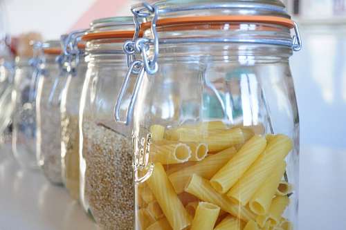 jar, bottle, glass, pantry, food, dry, dry, pasta,