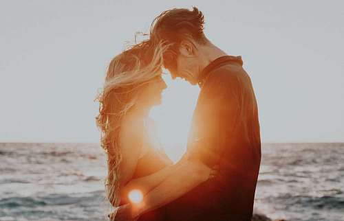 lover couple lover on sunset beach