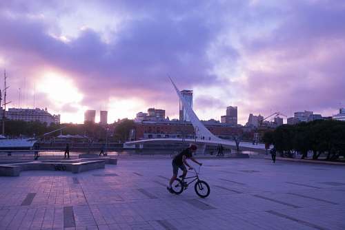 Bridge of the Woman (Puente De La Mujer) at sunset, Buenos Aires, Argentina