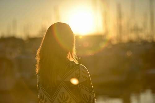 feelings Woman at sunset