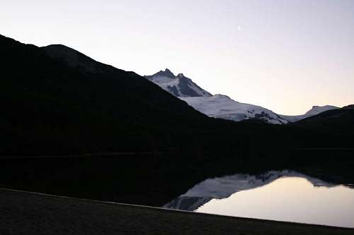 lagoon Lake with mountain reflection at sunset