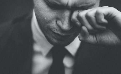 confident-gesture Portrait of a sad businessman