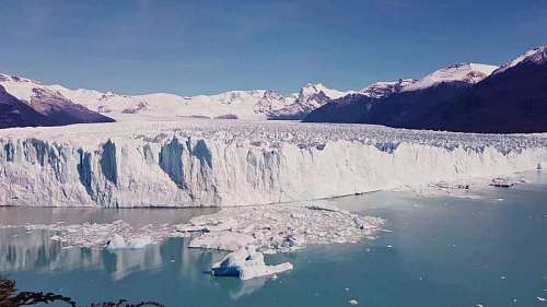 Beautiful aerial view of the Perito Moreno Glacier in Santa Cruz, Argentina