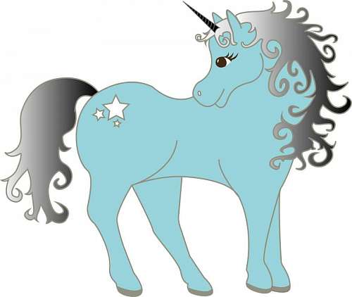Silver blue unicorn