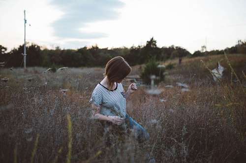 Woman at field