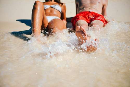 summertime Couple friends at beach