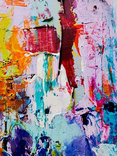 step Abstract oil painting with many colors