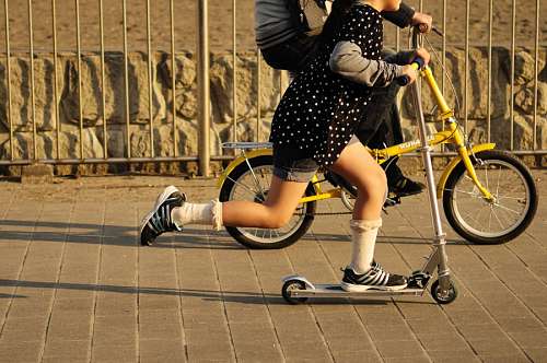 child, children, two, children, bicycle, skate, sk
