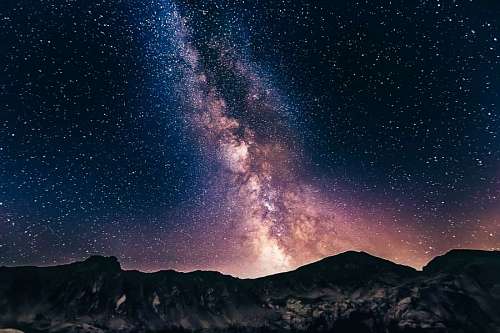 awe Milky Way Landscape over the mountains