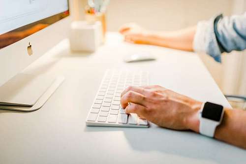 Businessman using his keyboard
