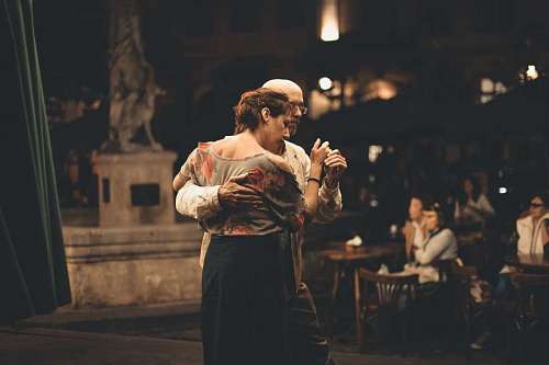 A couple dancing tango in Argentina