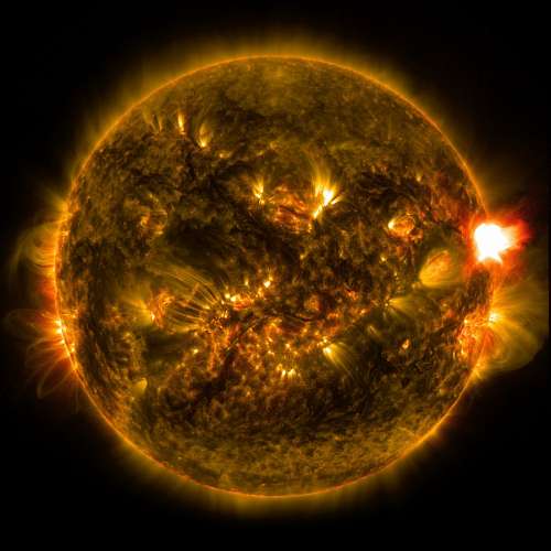erupting solar storm
