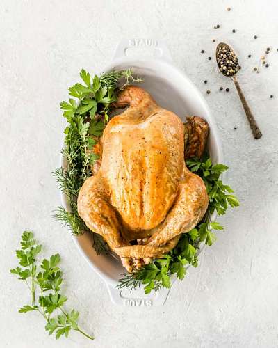 Freshly baked chicken