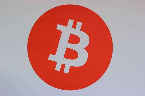 coin Bitcoin logo in orange color
