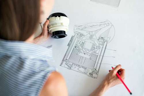Female engineer designing 