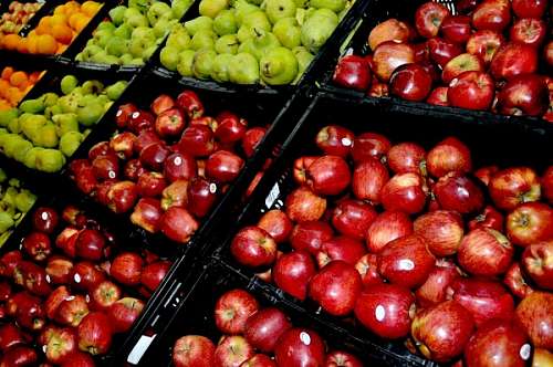gondola supermarket, trade, fruit, fruits, sale, apple, ap
