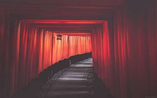 Asian tunnel painted red