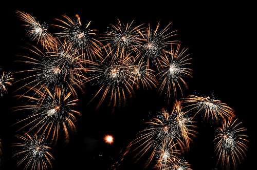 Celebration with fireworks in New Year 2017
