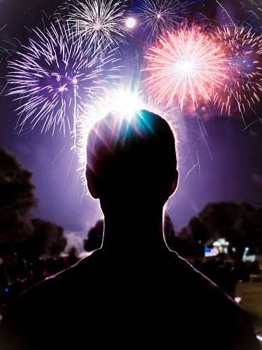 fourth Fireworks at night