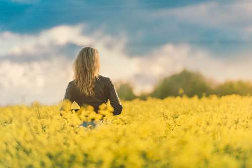 Woman at field