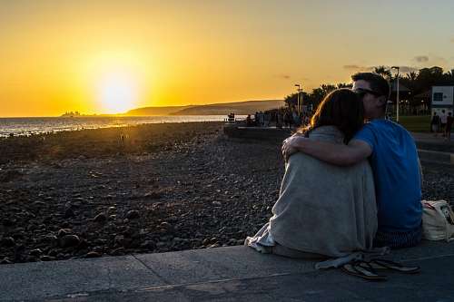 feelings Sincere affection under the sunset