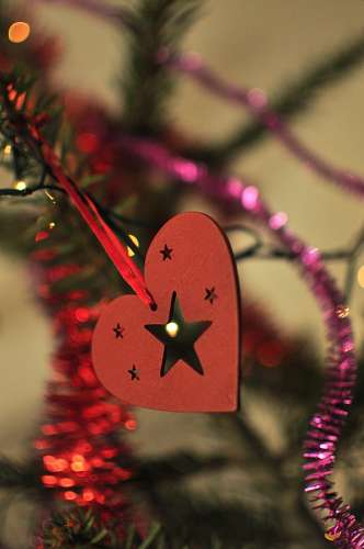 Christmas ornament with stars and hearts