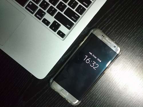 Desk with notebook and Smartphone