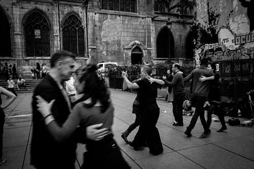 dancer Group of couples dancing tango