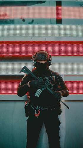 terror S.W.A.T. in front of a screen