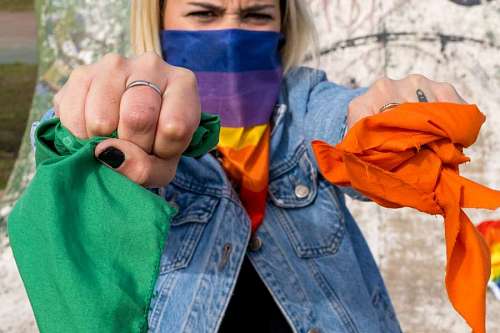 sex-symbol Young woman with LGBT flag