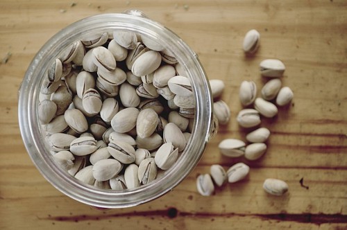 bottom jars with pistachios