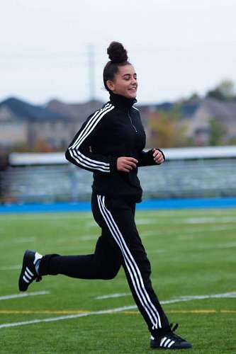 teenage-girls female soccer player training