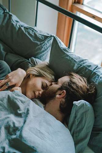 beautiful couple taking a warm nap